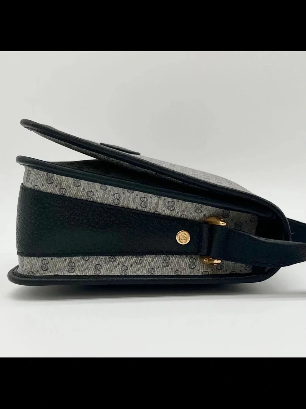 Gucci Gray/Black Monogram Messenger Bag